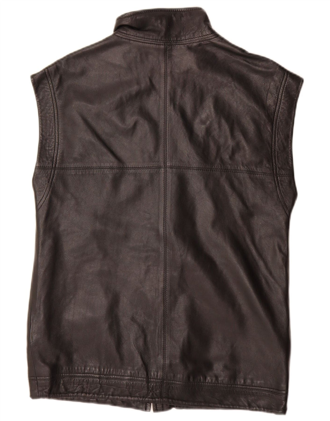 Gilet din piele vintage pentru bărbați UK 36 Small Black