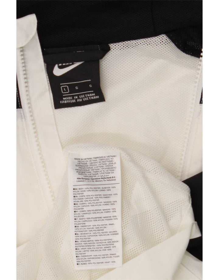 Jachetă de top pentru trening cu glugă Nike pentru bărbați, mare, alb, din poliester