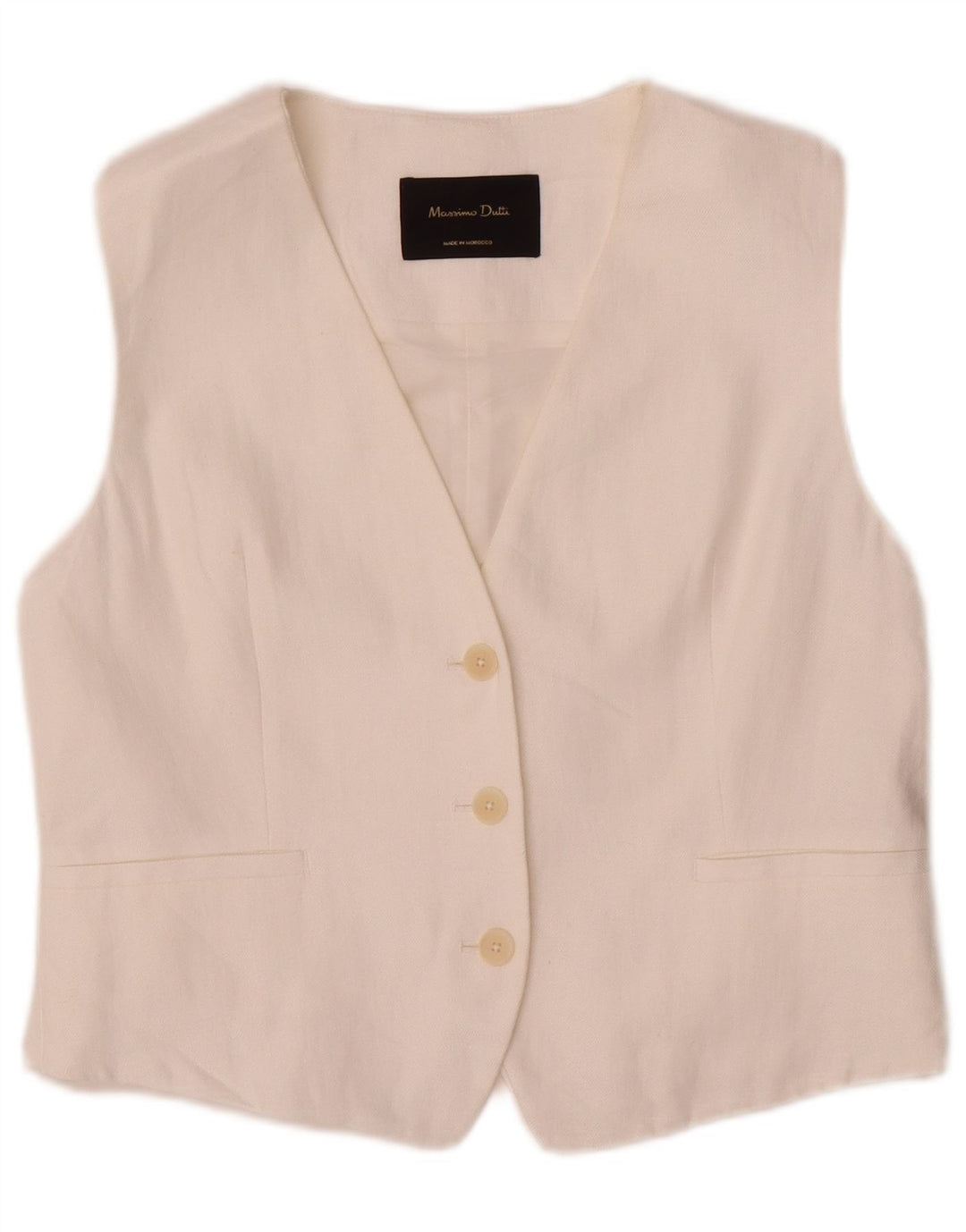 Massimo Dutti Gilet pentru femei UK 12 Medium White Bumbac
