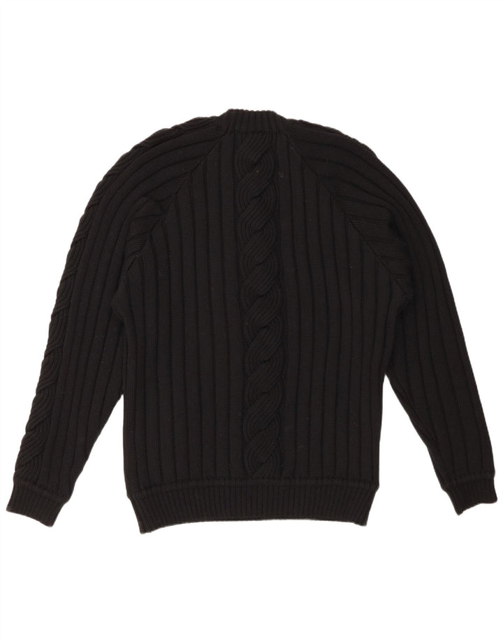 Pulover VINTAGE pentru femei cu decolteu triplu UK 20 2XL Negru