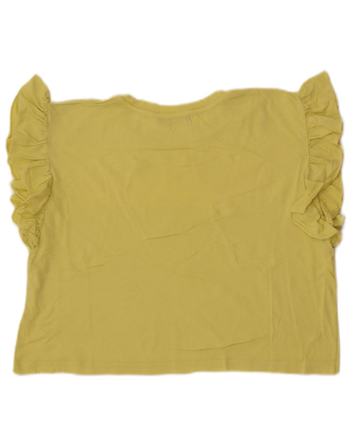 Tricou Crop pentru femei Zara UK 14 Galben mediu