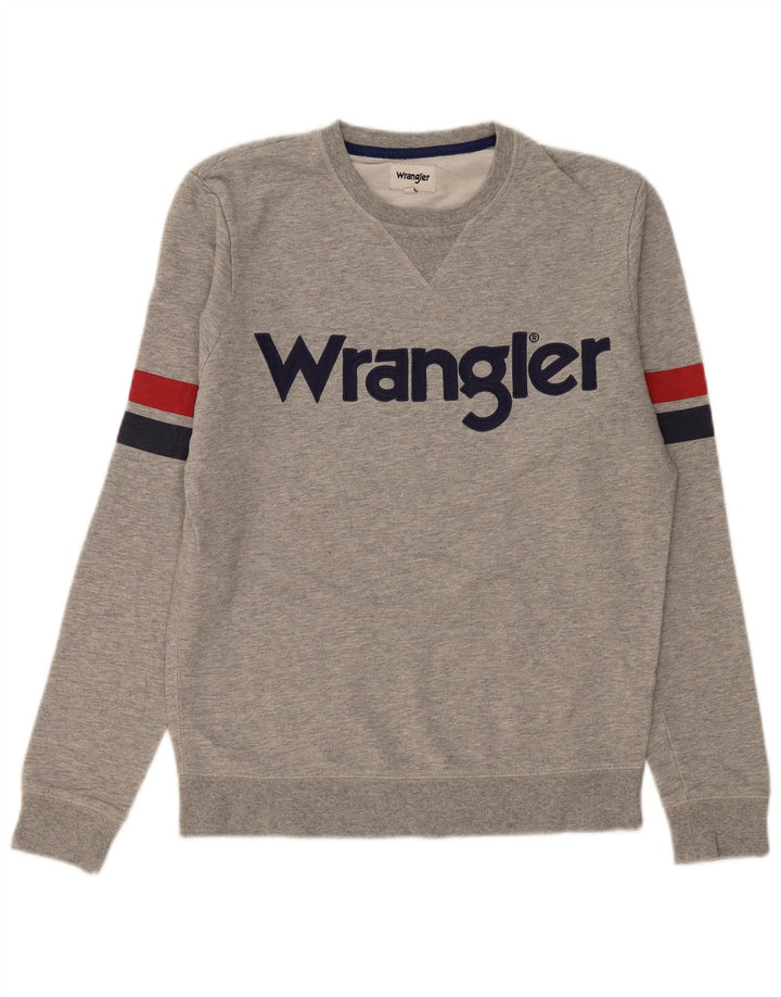 Hanorac grafic pentru bărbați Wrangler Jumper mic, gri, bumbac color bloc