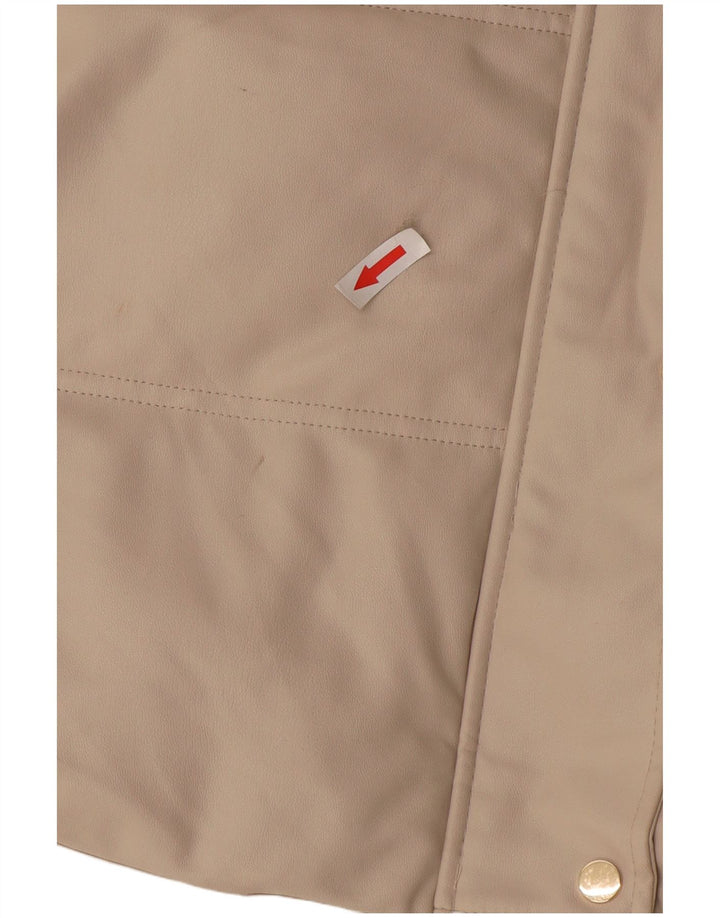 Jachetă căptușită fără mâneci cu glugă pentru femei Zara UK 14 Poliester mediu bej