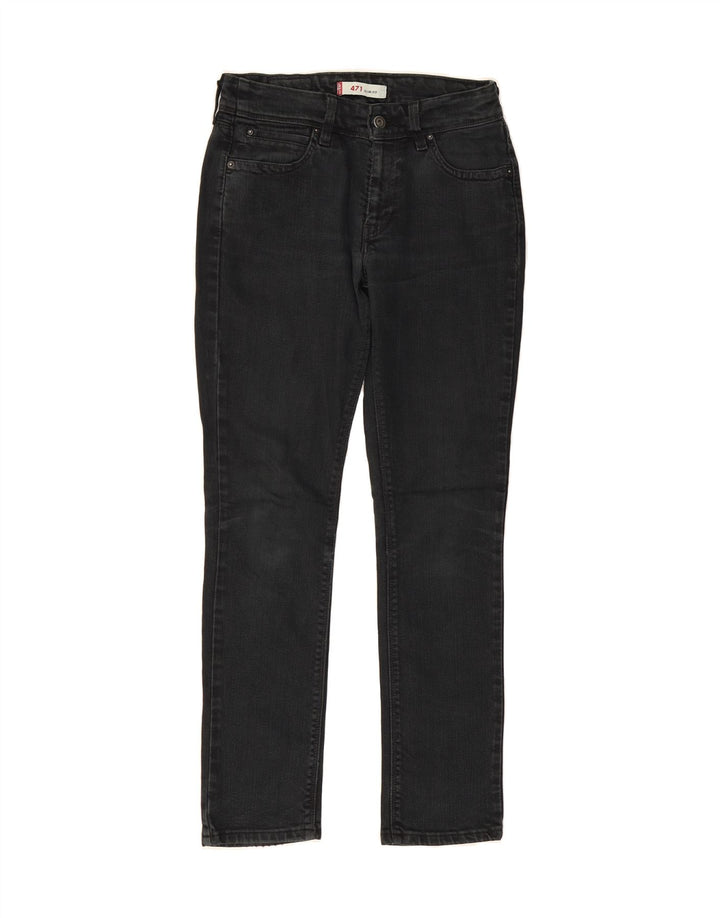 LEVI'S Womens 471 Slim Jeans W29 L30 Black Cotton Vintage Levi's and Second-Hand Levi's from Messina Hembry 