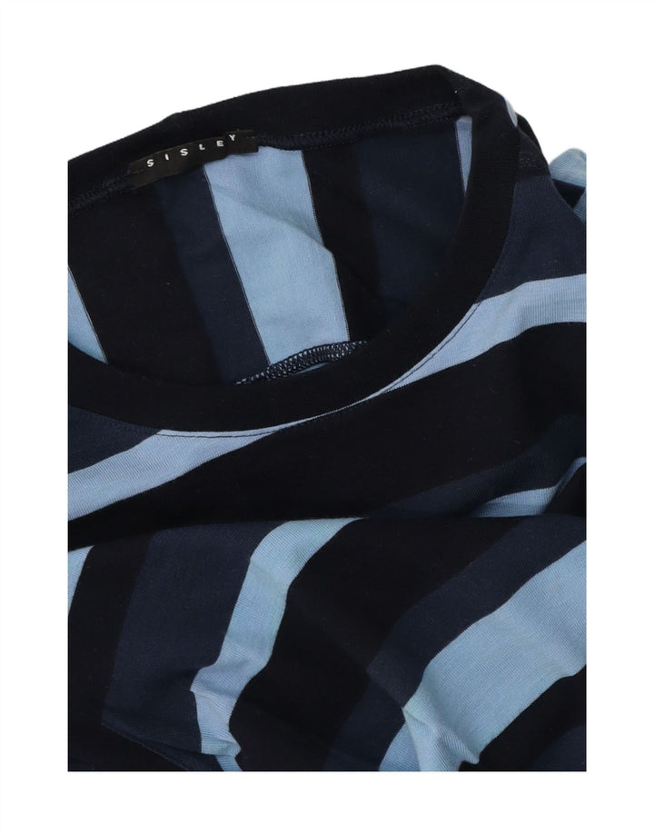 Tricou pentru bărbați Sisley Top mic din bumbac cu dungi albastre