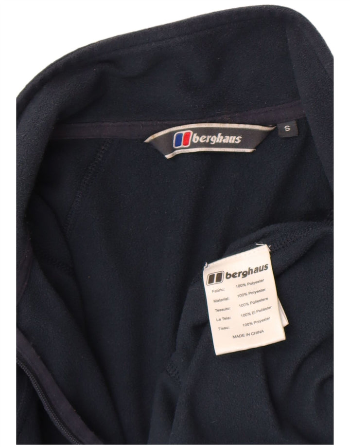 Jumper pentru bărbați Berghaus, cu fermoar și gât, din lână, poliester, albastru mic
