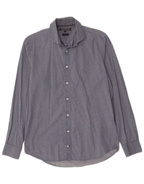 TOMMY BAHAMA Cămașă Slim Fit pentru bărbați, bumbac cu carouri albastru mediu