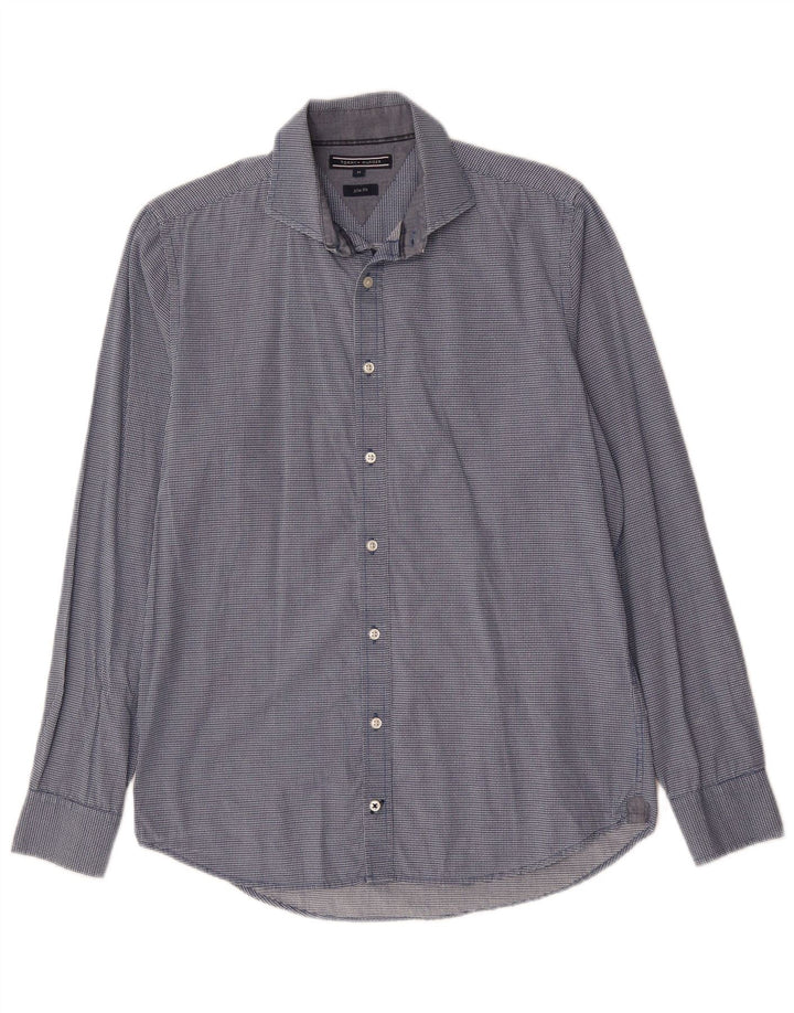 TOMMY BAHAMA Cămașă Slim Fit pentru bărbați, bumbac cu carouri albastru mediu