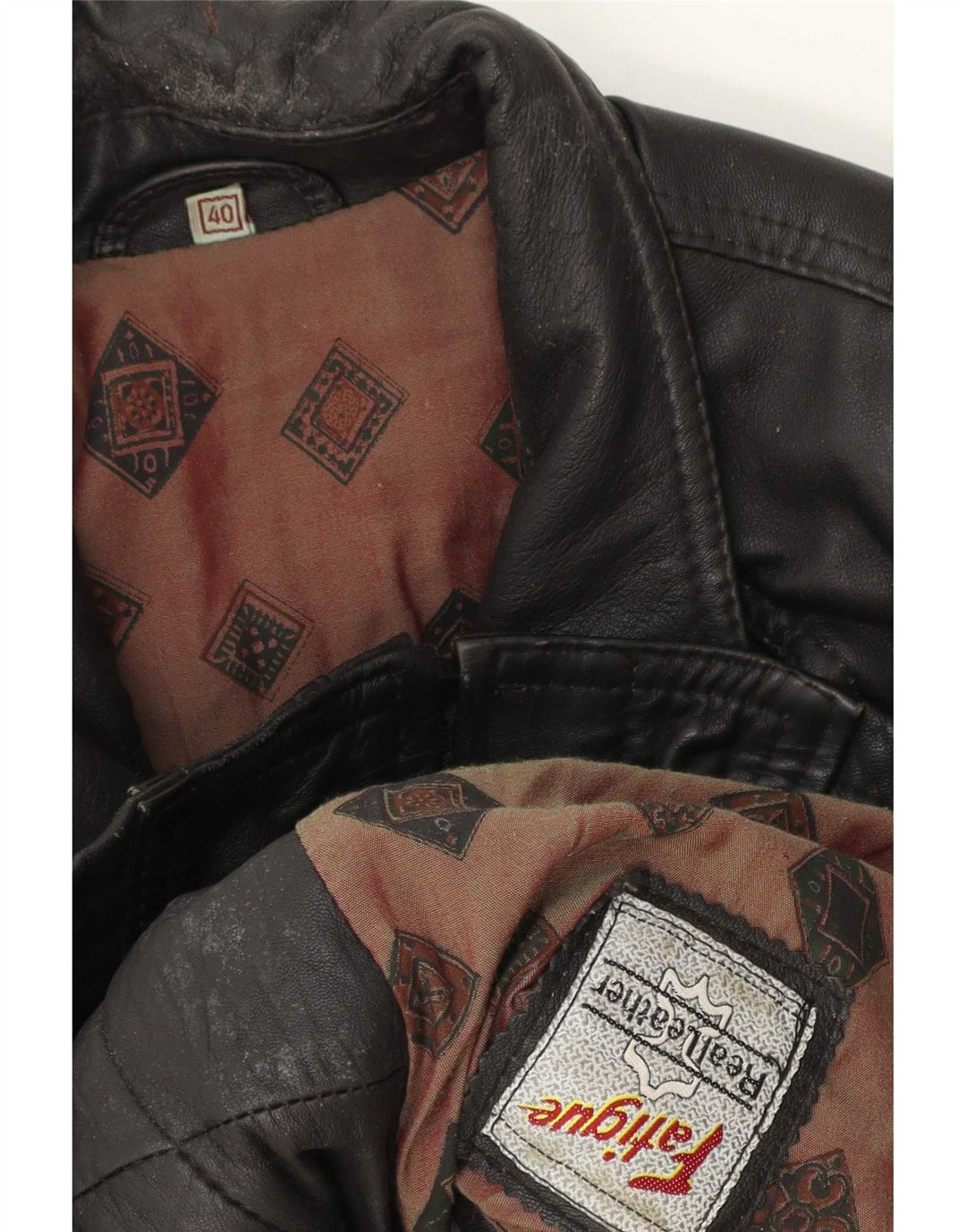 Jachetă de piele pentru bărbați Fatigue UK 40 Large Black