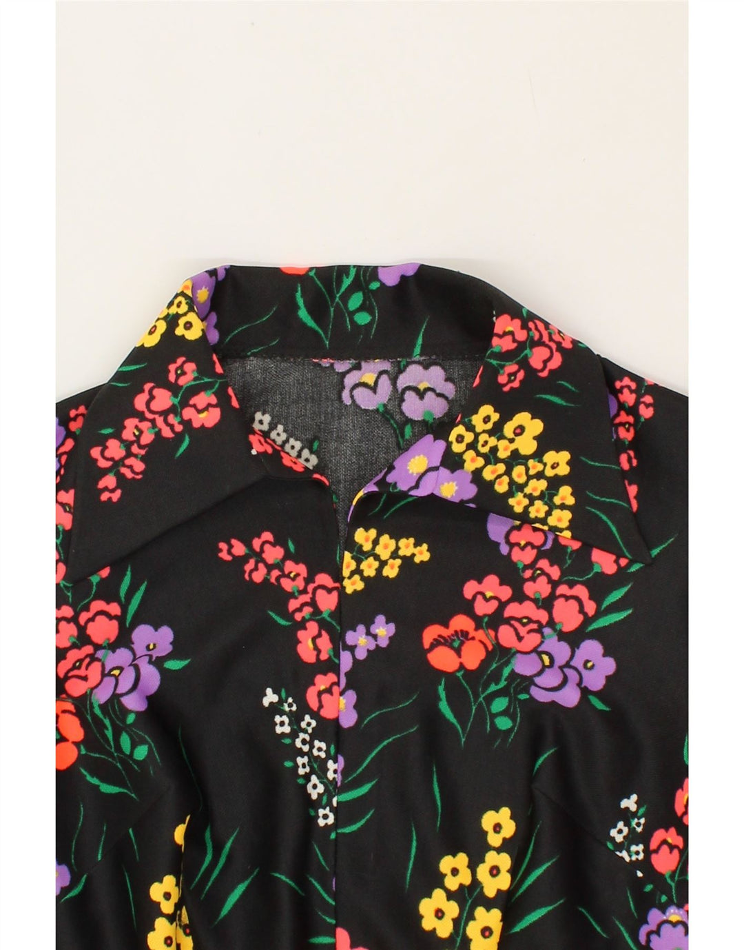 VINTAGE Rochie A-Line pentru femei UK 14 Medium Black Floral