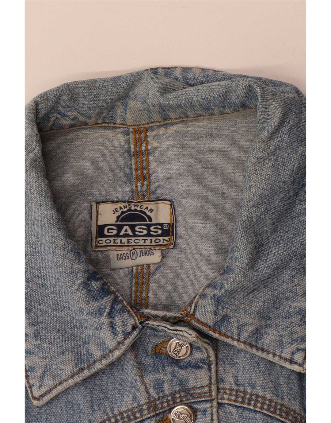 Vestă de denim crop vintage pentru femei UK 12 Medium Blue
