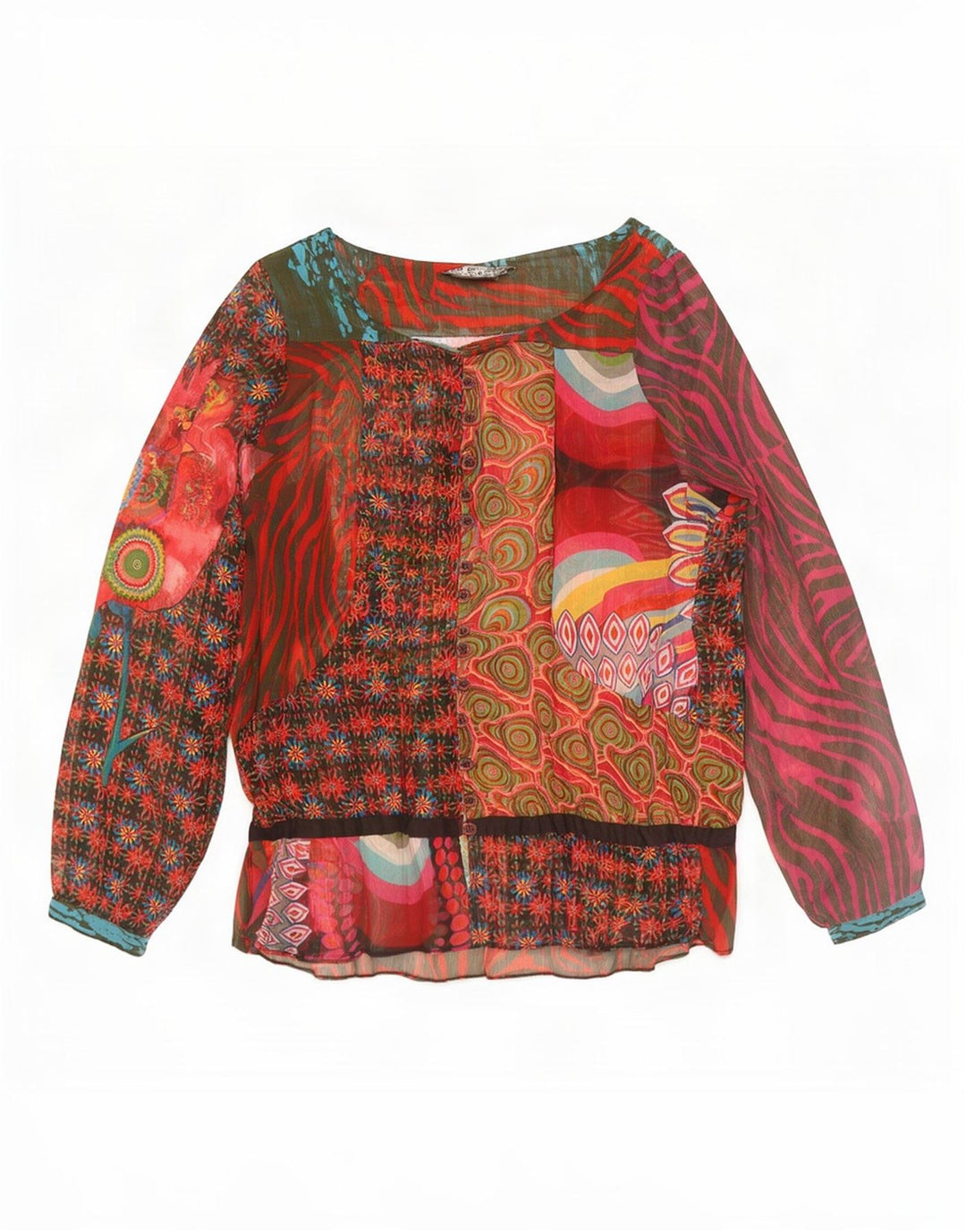 Bluză cu mânecă lungă pentru femei Desigual, top EU 40, mediu multicolor, mozaic