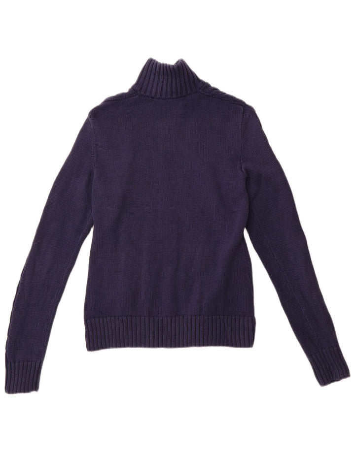 Pulover cardigan pentru femei RALPH LAUREN UK 12 mediu, bleumarin, bumbac