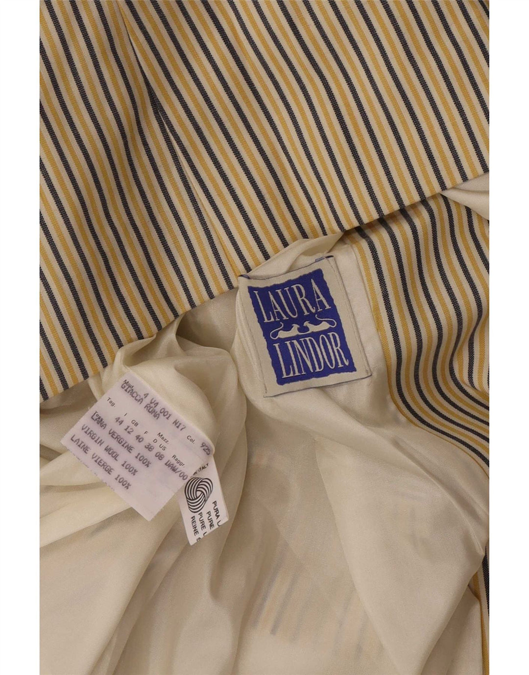 Jachetă Blazer pentru femei Laura Lindor, cu 2 nasturi, UK 12, în dungi galbene medii