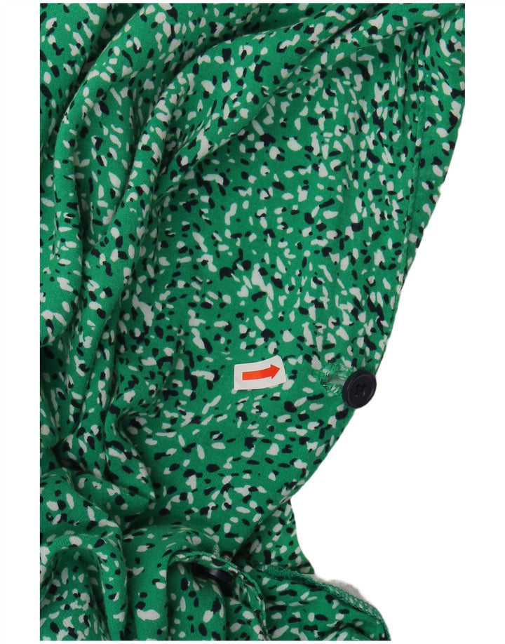 JOULES Rochie cămașă cu mâneci scurte pentru femei UK 18 XL Viscoză cu pete verzi