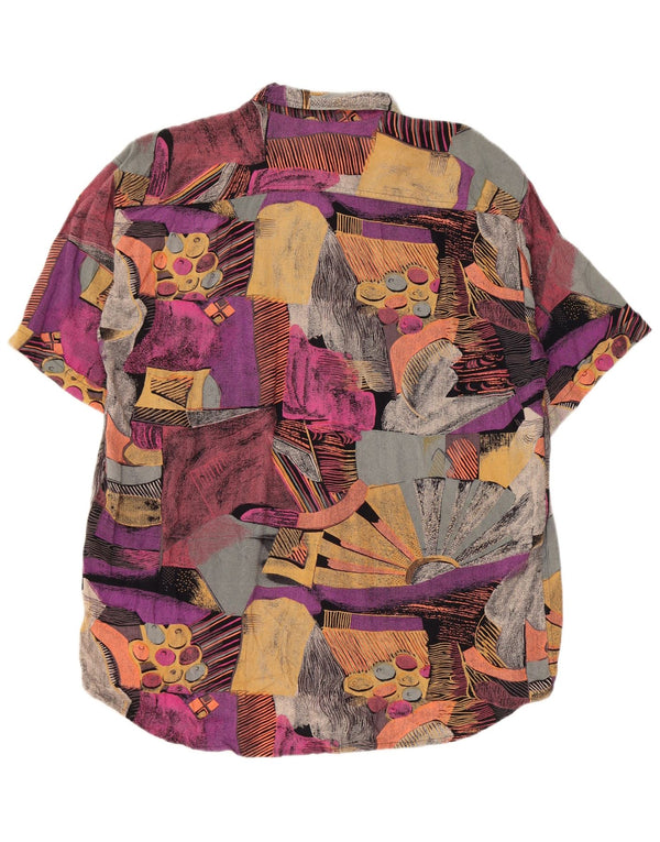 Cămașă vintage pentru bărbați, cu o formă lejeră, medie, multicoloră, retro