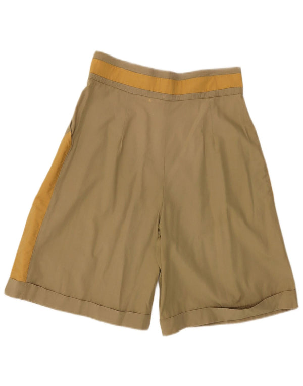Bermude vintage cu talie înaltă pentru femei IT 44 Medium W28 Kaki Colorblock