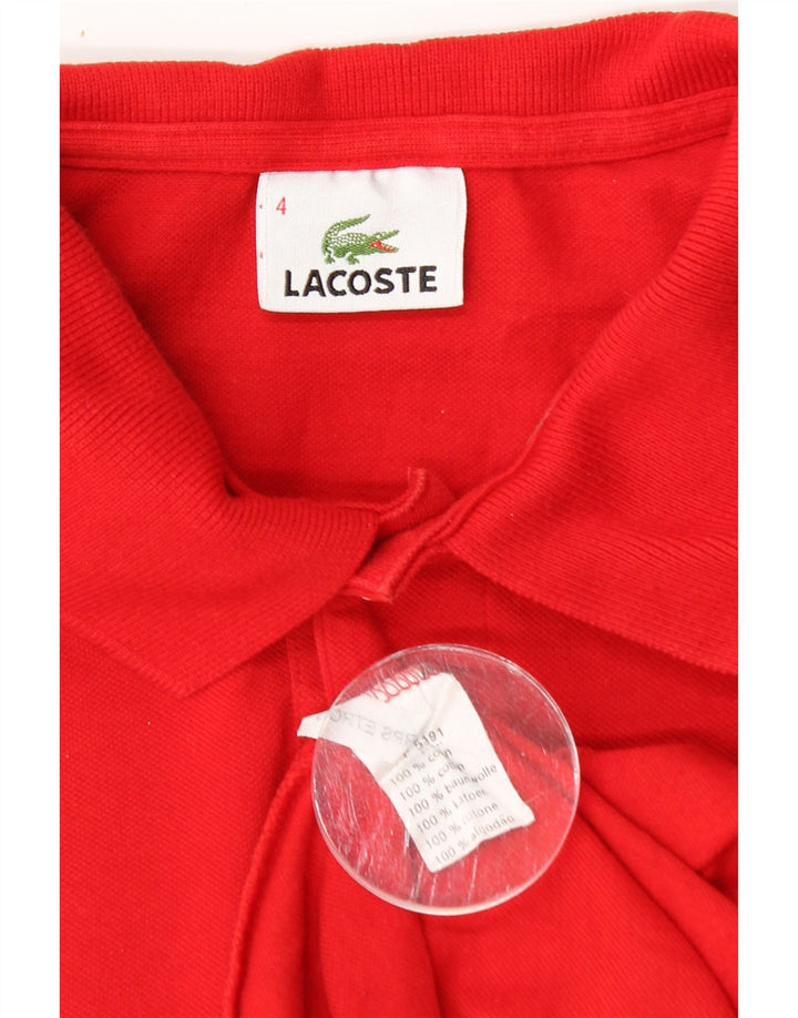 Tricou polo Lacoste pentru bărbați, mărimea 4, bumbac roșu mediu