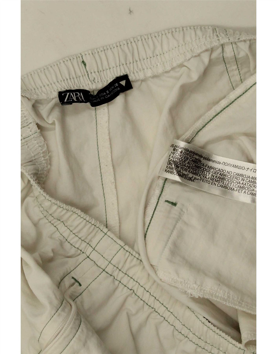 Pantaloni de jogging pentru femei Zara Pantaloni casual Mici L26 L28 Poliamidă albă