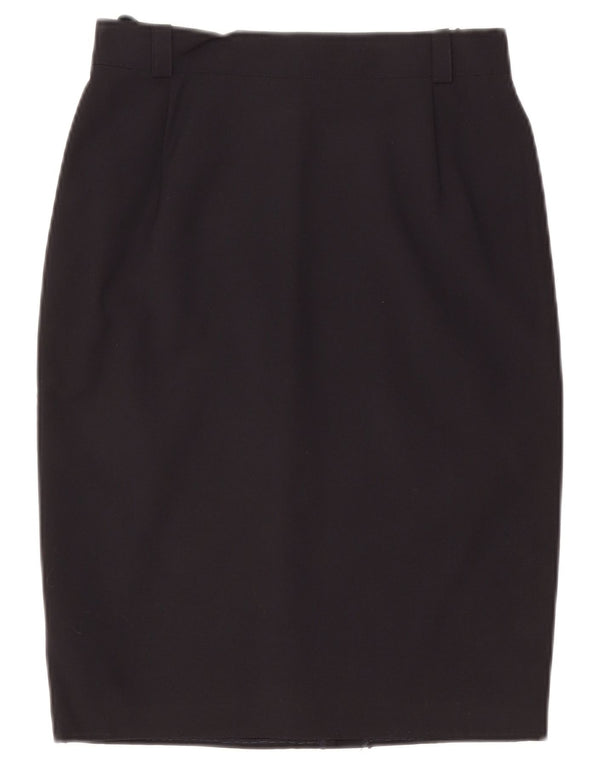Vintage Womens Pencil Skirt UK 12 Medium W28  Navy Blue Wool