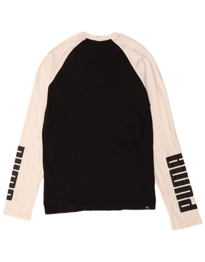 Puma pentru bărbați grafic Top cu mânecă lungă, bumbac negru mic