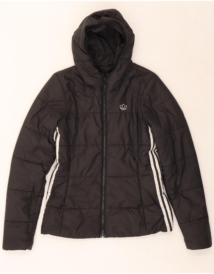 Jachetă căptușită cu glugă ADIDAS UK 10 Poliester negru mic