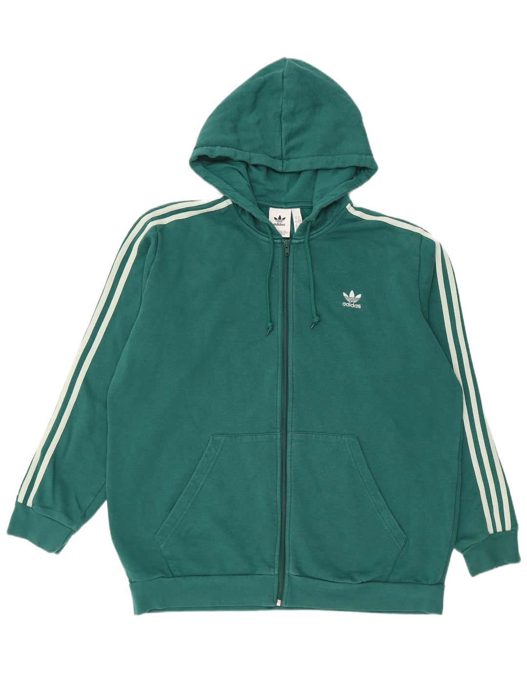 Pulover ADIDAS pentru bărbați, cu fermoar, bumbac verde XL