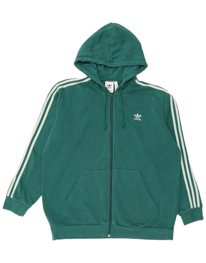 Pulover ADIDAS pentru bărbați, cu fermoar, bumbac verde XL