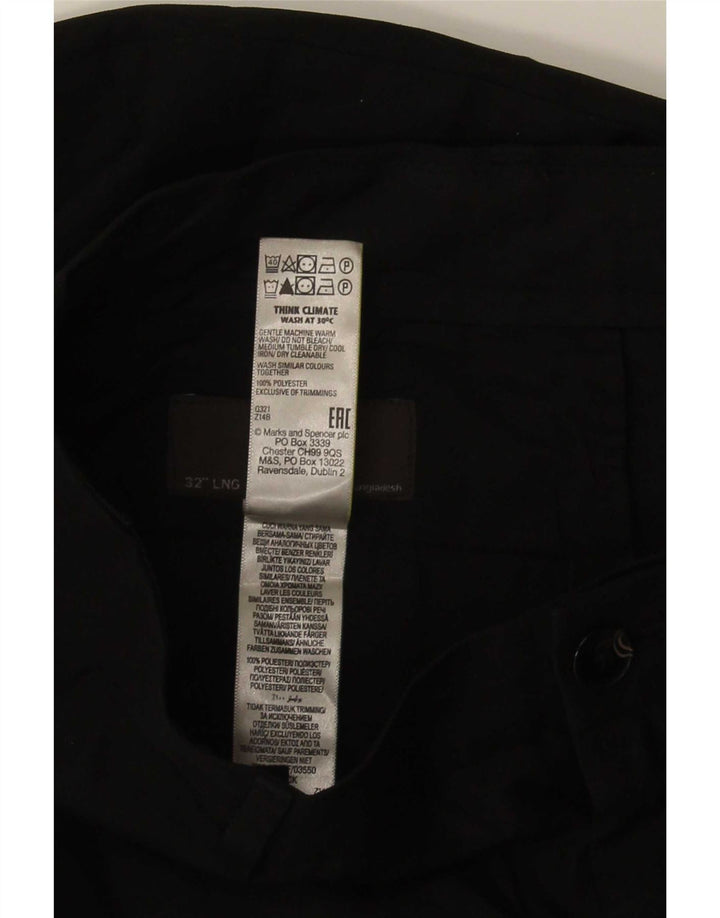Pantaloni chino subțiri pentru bărbați Marks & Spencer L32 L33 Poliester negru