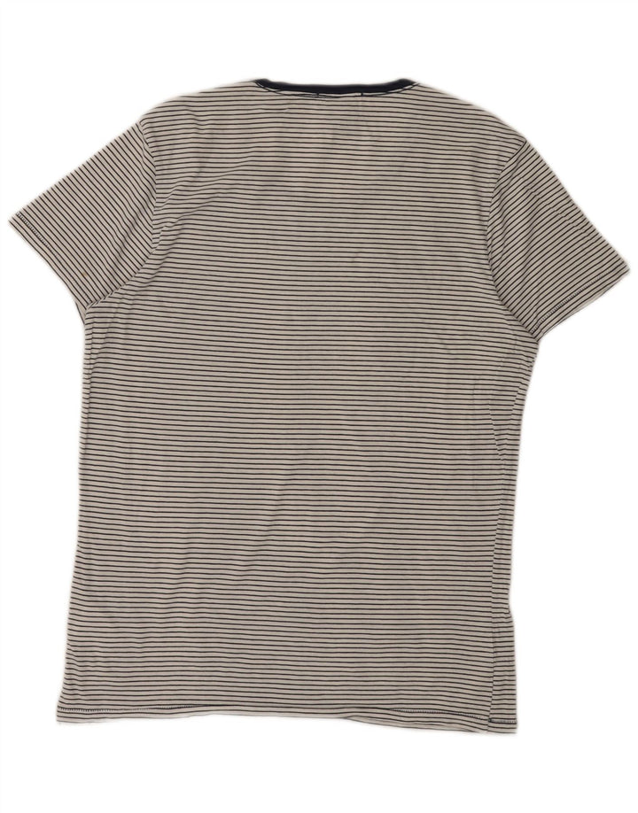 Tricou pentru bărbați SCOTCH & SODA Top Medium White Pinstripe Bumbac
