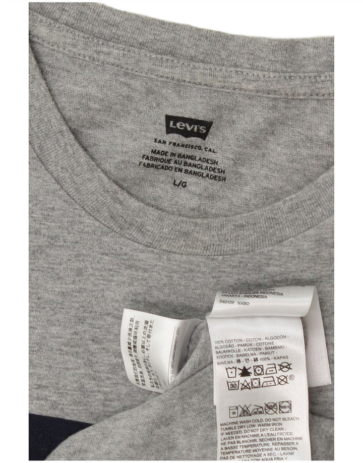 Tricou grafic pentru bărbați Levi's Top mare, gri, bumbac cu pete