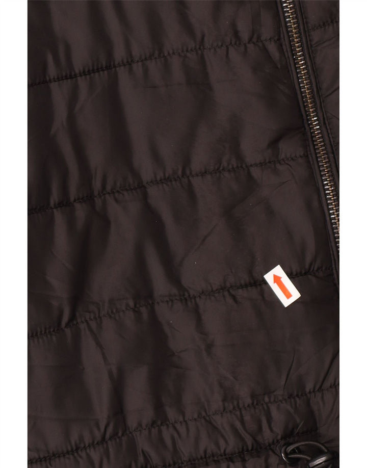 Jachetă căptușită cu glugă pentru femei ZARA UK 10 Poliester negru mic