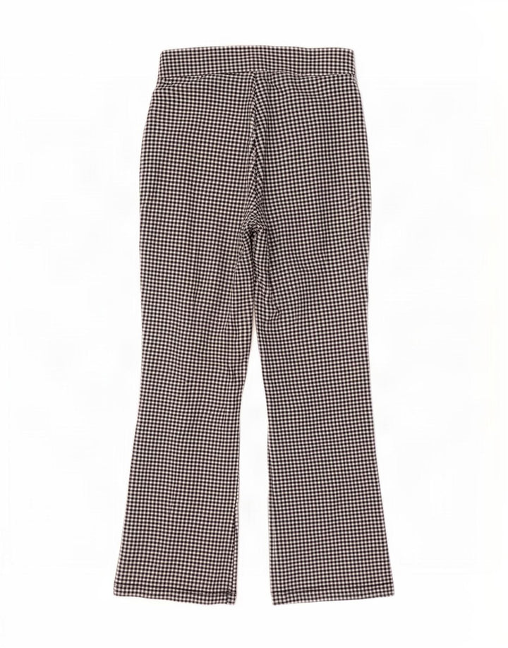Pantaloni tăiați pentru femei Bootcut Zara Medium W28 L25 Black Vichy