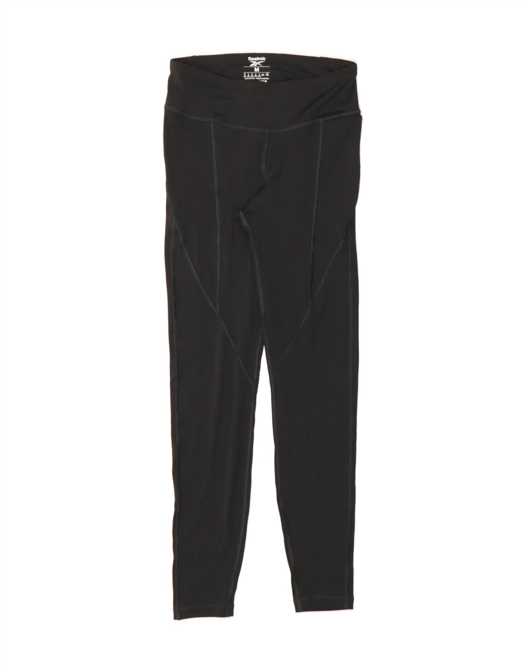 REEBOK Womens Leggings UK 12/14 Medium  Black Polyester Vintage Reebok and Second-Hand Reebok from Messina Hembry 