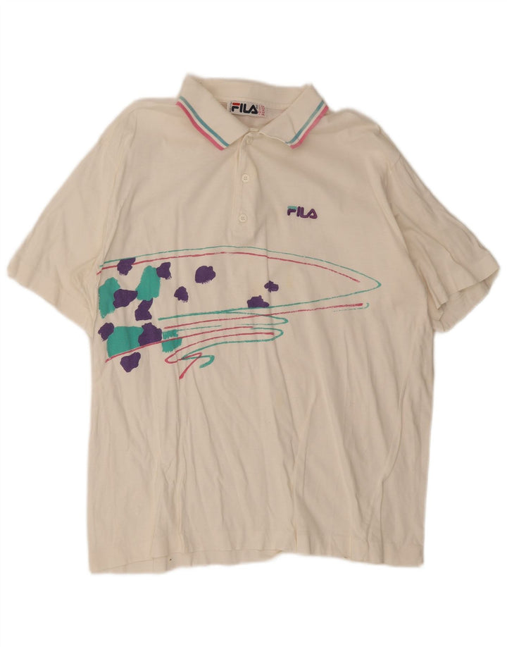 Tricou polo cu grafică Fila pentru bărbați IT 54 XL cu dungi albe