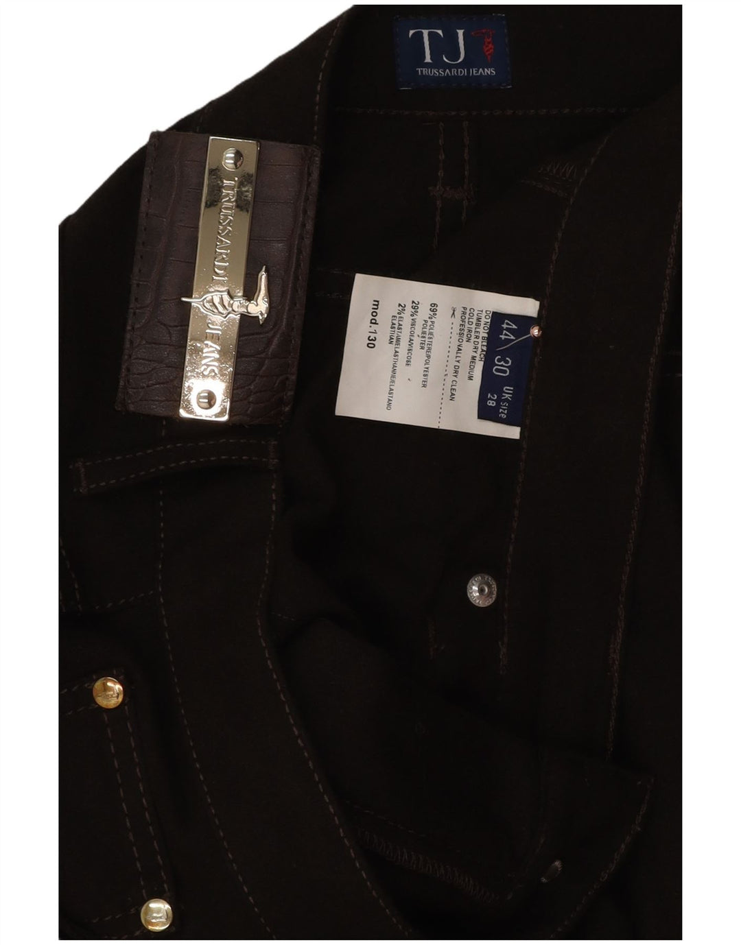 Trussardi Pantaloni drepti casual pentru femei W28 L29 Maro Poliester