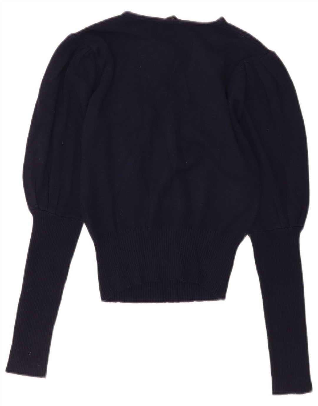 Pulover pentru damă Zara, cu gât, cu nasturi, mic, bleumarin