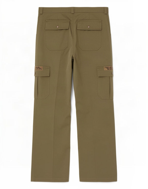 Pantaloni cargo vintage pentru bărbați, drepti, IT 50 Large W32 L32 Khaki