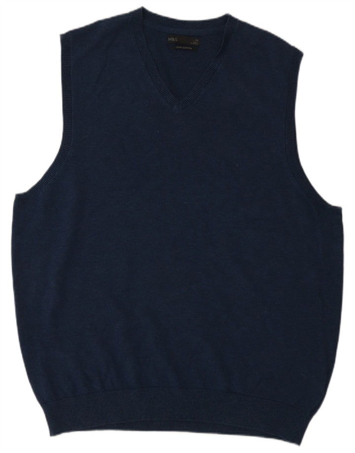 Vestă pentru bărbați Marks & Spencer, XL, bumbac bleumarin
