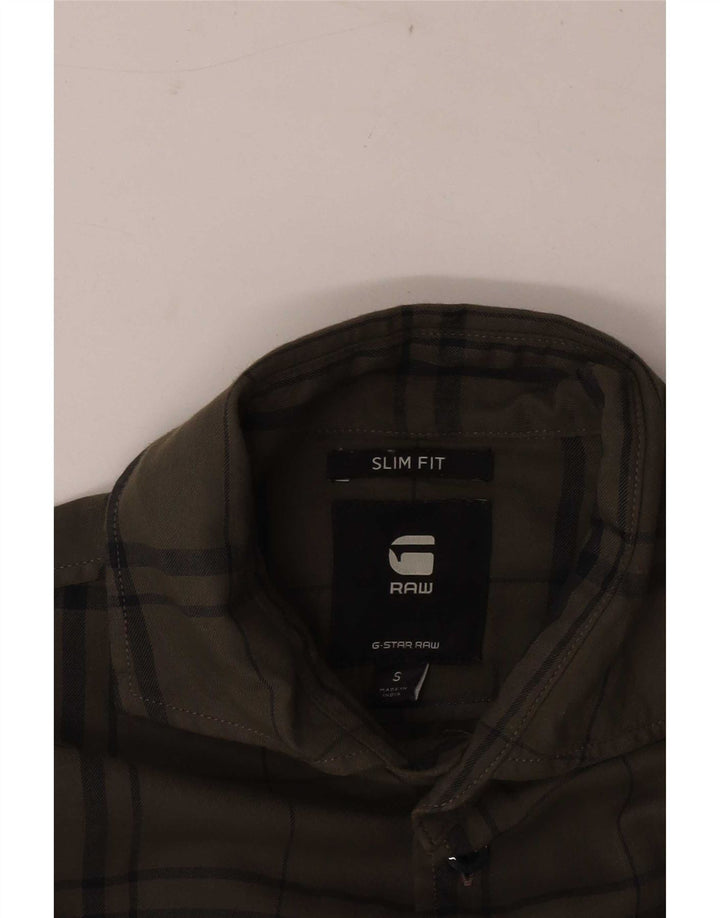 Cămașă de flanel pentru bărbați G-Star Slim Fit, cu carouri mici, verzi