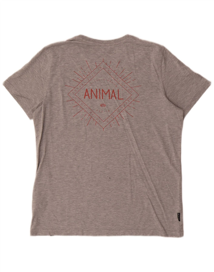 Tricou grafic pentru bărbați Animal Top Medium Gri Bumbac