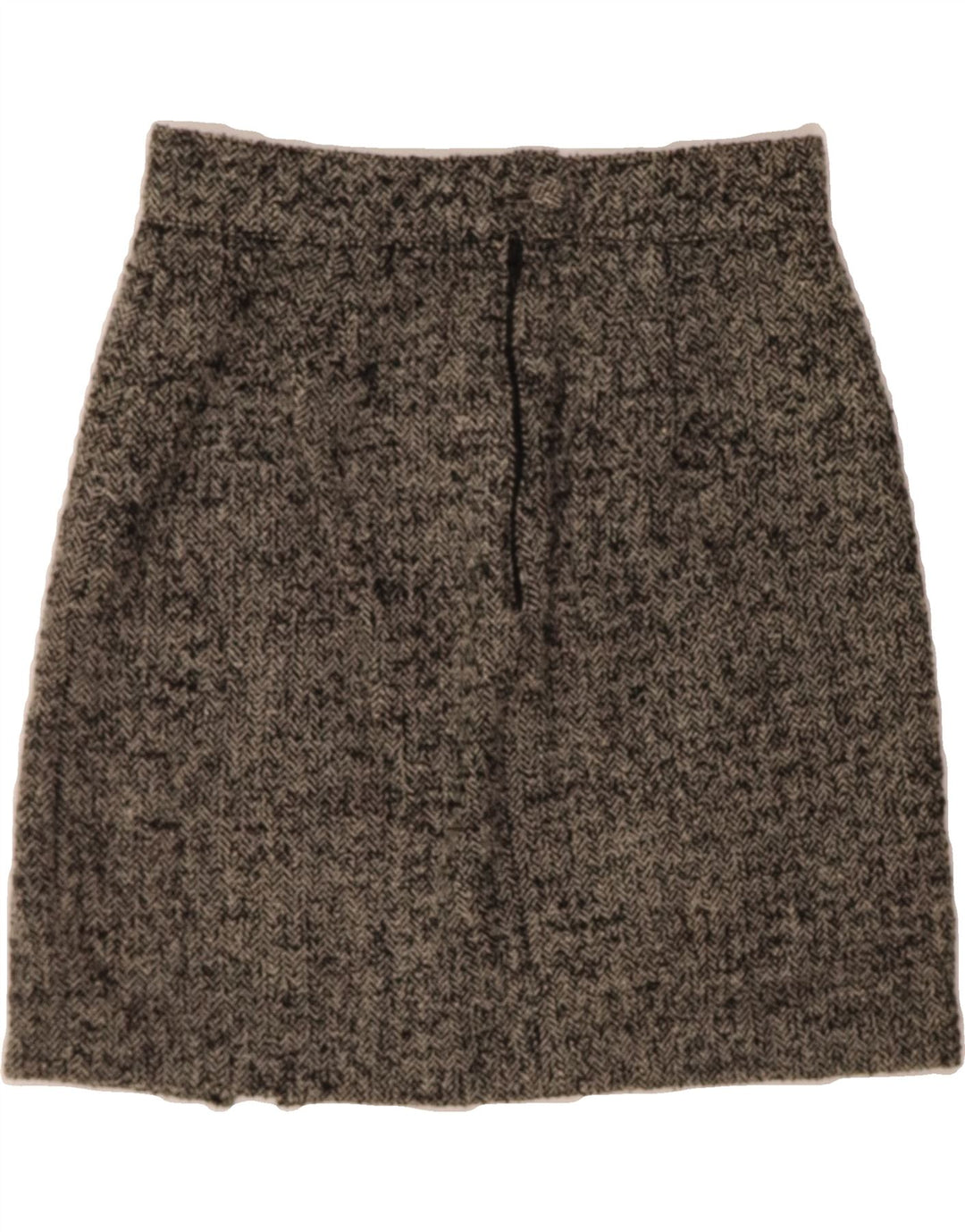 PINKO Womens Straight Skirt UK 10 Small W26  Grey Herringbone Wool Vintage Pinko and Second-Hand Pinko from Messina Hembry 