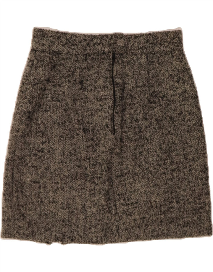 PINKO Womens Straight Skirt UK 10 Small W26  Grey Herringbone Wool Vintage Pinko and Second-Hand Pinko from Messina Hembry 