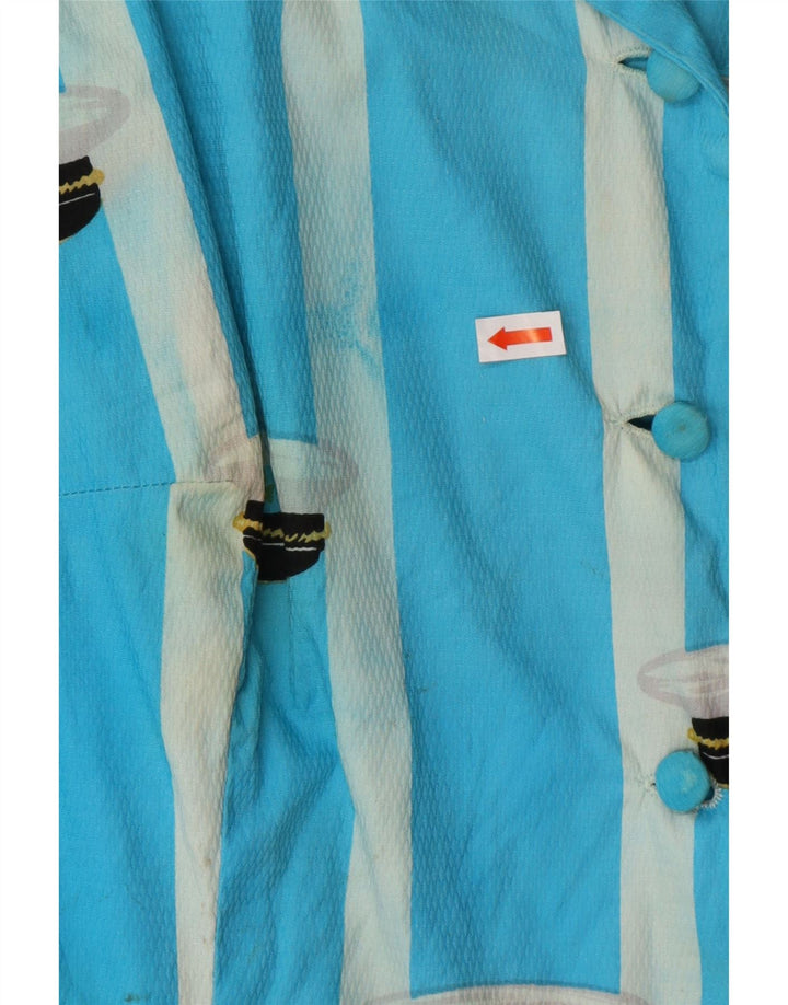 Bluză cămașă fără mâneci pentru femei VINTAGE UK 16 mare cu dungi albastre