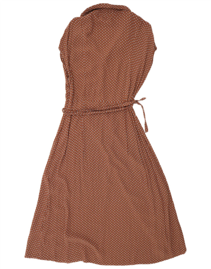 Next Rochie Maxi Wrap pentru femei UK 14 Medium Brown Geometric Viscose