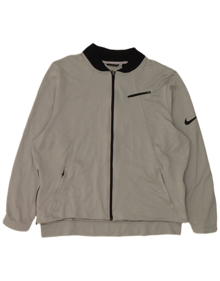Jachetă de top pentru trening Nike Dri Fit pentru bărbați, poliester gri 2XL