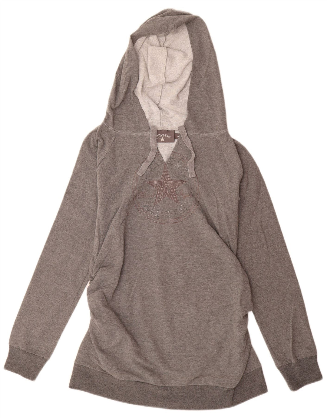 Pulover pentru damă CONVERSE Graphic Hoodie UK 14 mare bumbac gri