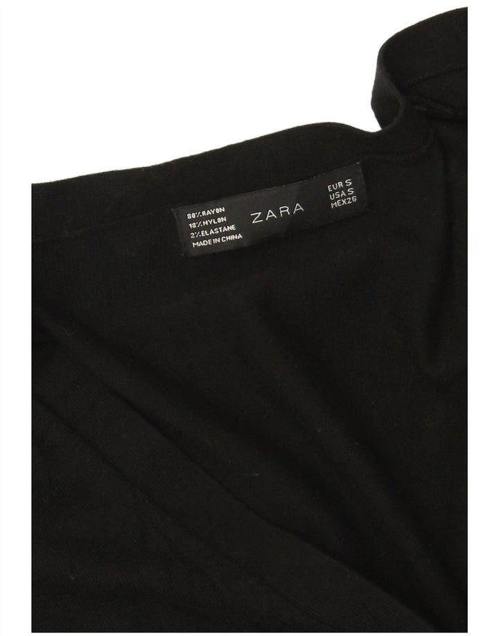 Pulover cardigan pentru femei Zara UK 10 mic, negru, raion