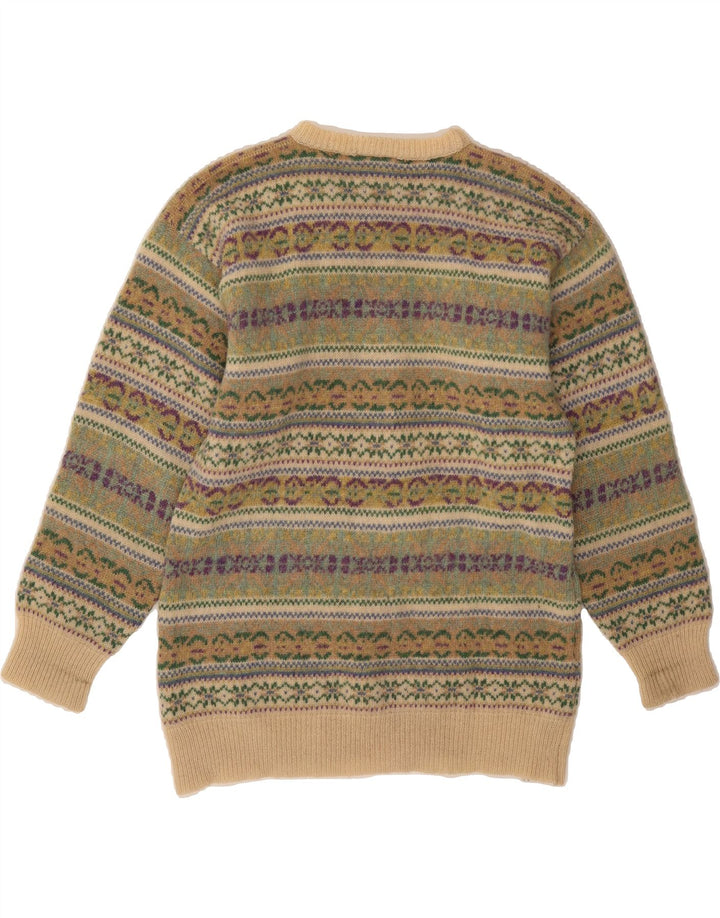 MICHAEL ROSS Pulover pentru bărbați cu gât crew pulover mic verde Fair Isle