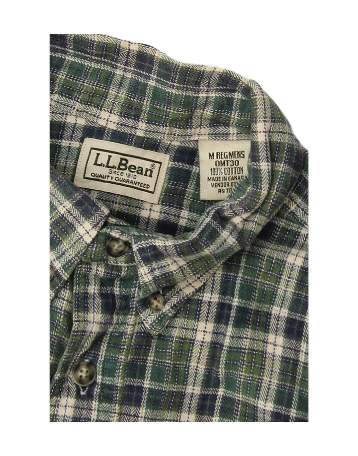 Cămașă de flanel pentru bărbați L.L.Bean, bumbac carouri verde mediu